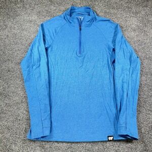 Wuru Pullover Womens Medium Blue Merino Wool 1/4 Zip Lightweight Outdoor Jacket